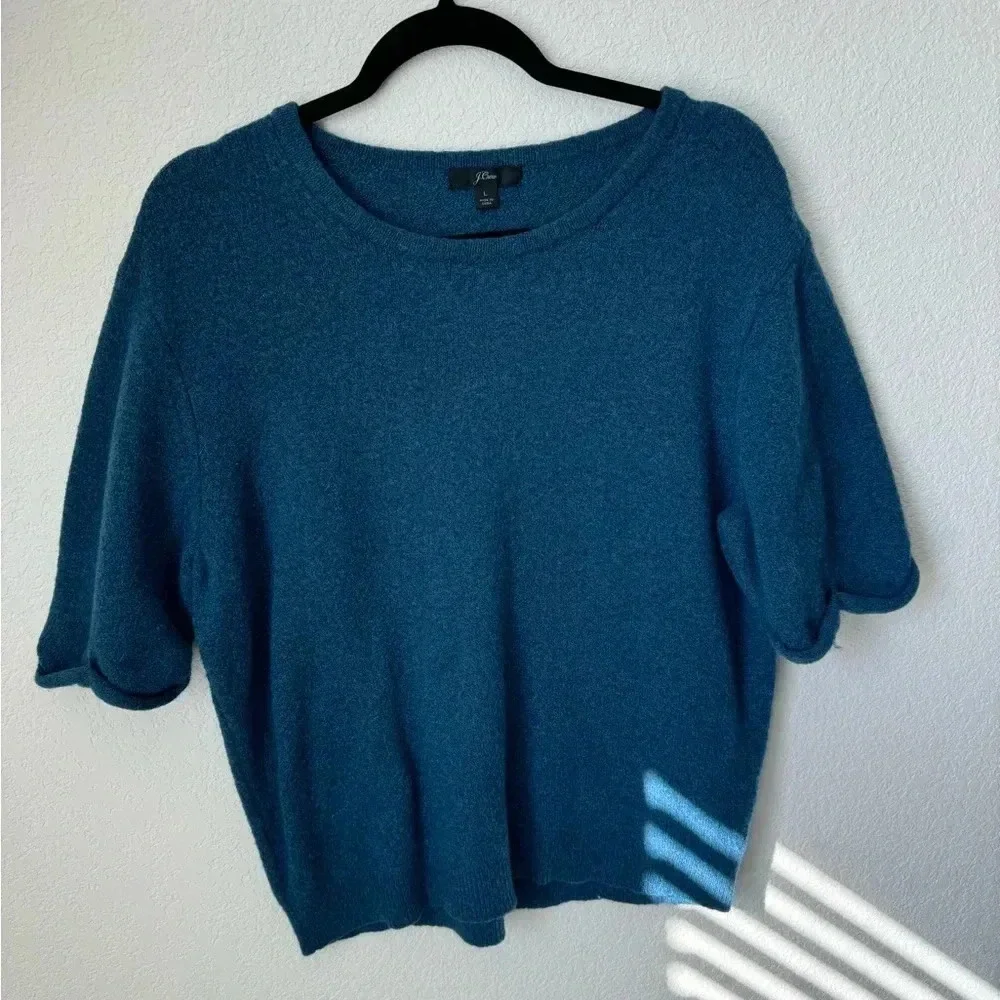 J.Crew Boxy Wool Blend Crew Neck Knit Top